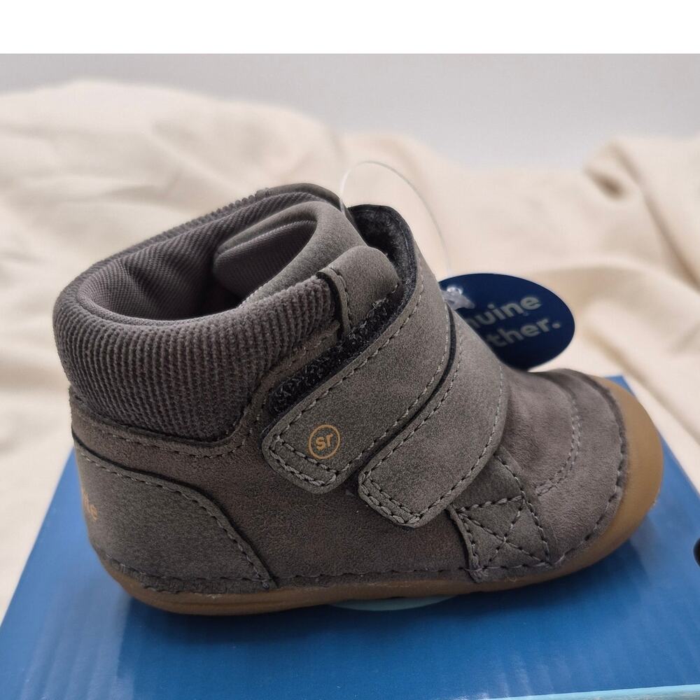 NEW Stride Rite Soft Motion Martin infant boots grey leather SIZE 3 Infant